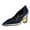 Blue, variant on Women Unique Gold Chain Chunky High Heel Pumps Pointed Closed Toe Slip On Ladies Simple Office Comfy Party Slide Shoes Size 9 Plum
