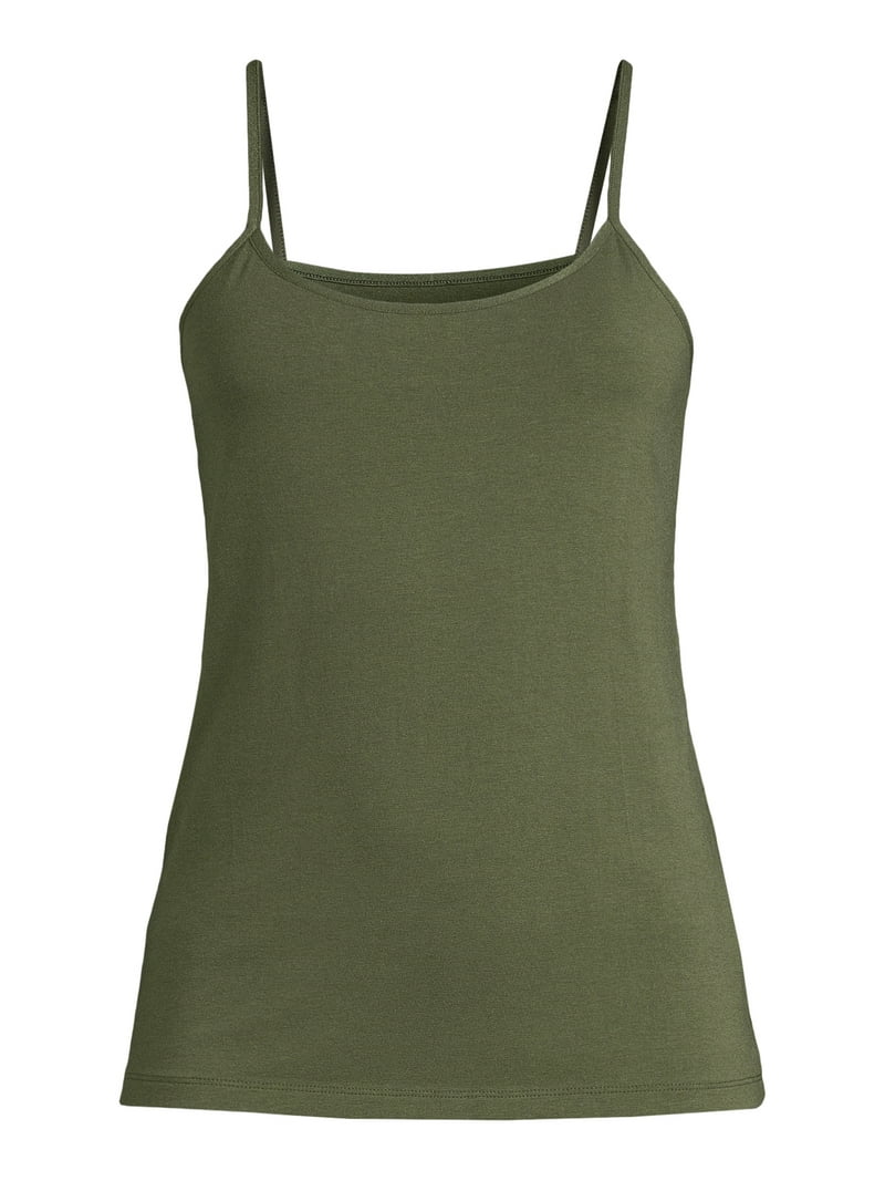 YILON RIBBON CAMI SET TOPS キャミ ミントグリーン Time and Tru Women's Cami Top with Adjustable Straps, Fitted