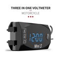thumbnail image 4 of Motorcycle Dc 6v-30v 3 In 1 Digital Time Clock + Thermometer +voltage Voltmeter Ip67 Waterproof Tester Battery Moniter Gauge For Car Boat Marine-2025, 4 of 5