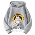 thumbnail image 3 of Ropa de anime para niños, sudadera de una pieza para niños, ropa de primavera y otoño para niñas, sudadera de dibujos animados de Luffy Zoro, traje con capucha para adolescentes, camisetas de Sonic, 3 of 5