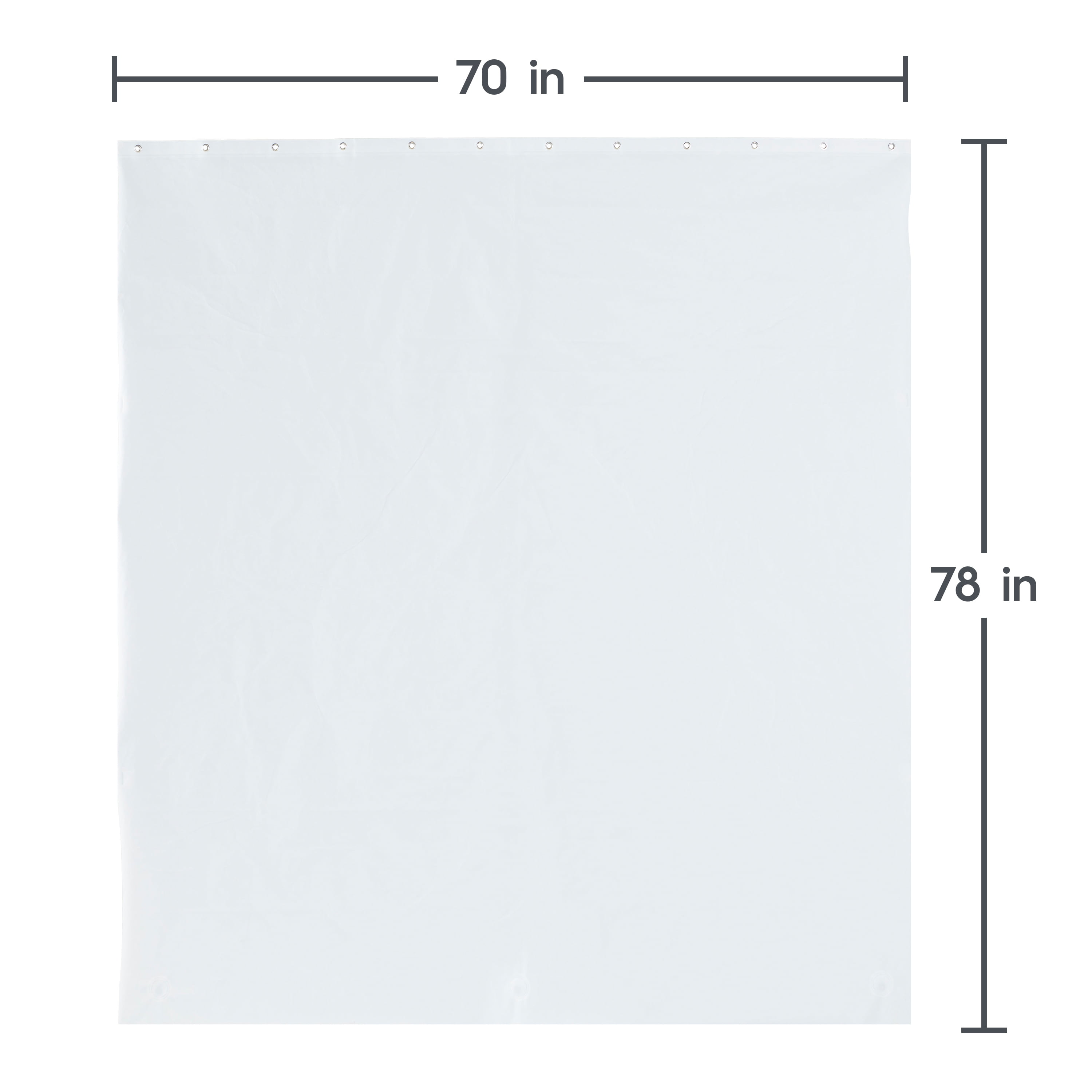 Better Homes & Gardens Extra Long Heavyweight PEVA Shower Liner, 70" W x 78" H, Arctic White