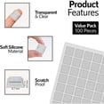 thumbnail image 2 of Cabinet Door Rubber Bumpers 100 Pcs Self Adhesive Sound Dampening Clear Bumper Pads for Drawers, Table Tops, Cupboard, Picture Frames, Glassware and Furniture (Square), 2 of 5