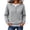 Gray, variant on Women's Long Sleeve Faux Layered Top with Button Front and Henley Neck for Casual Wear