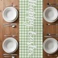 thumbnail image 6 of Easter Table Runner - 60 Inch Long, Kitchen Dining Table Runner Dresser Scarves, Spring Watercolor Bunny Eggs Butterflies Green Plaid Farmhouse Decor for Coffee Tables Wedding Party Banquet, 6 of 8