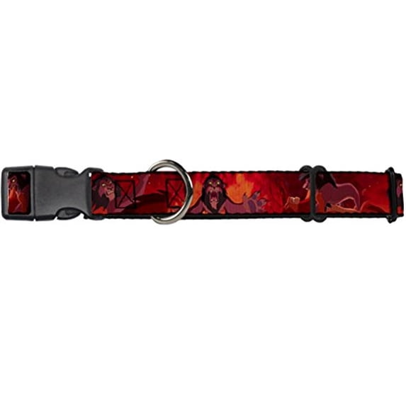 Buckle-Down Simba Scar Battle Scene Fiery Red Disney Martingale Plastic Clip Collar