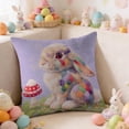 thumbnail image 5 of UP TO 70% OFF! YZEGDCH Easter Bunny Throw Pillow Covers 18x18 Inch Soft Plush Faux Fur Easter Home Decorations for Spring Farmhouse Decor Easter Gift, 5 of 7