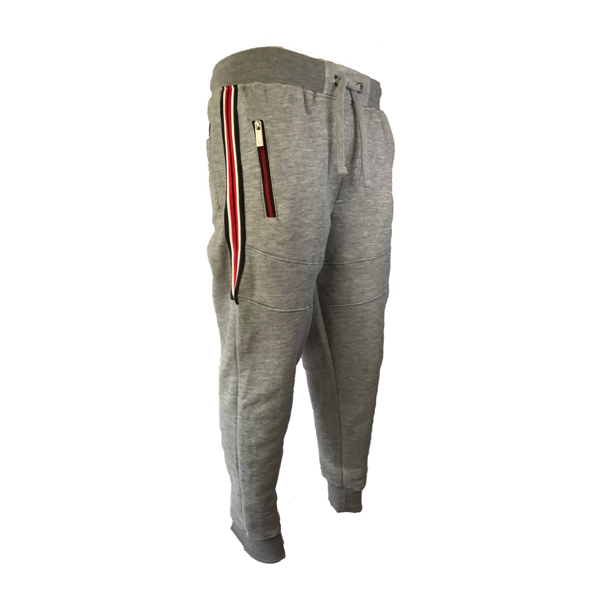 Mens Fleece Jogger Sweatpants w/ Zipper Pockets Slim-Fit Warm Lounge Gym NEW 