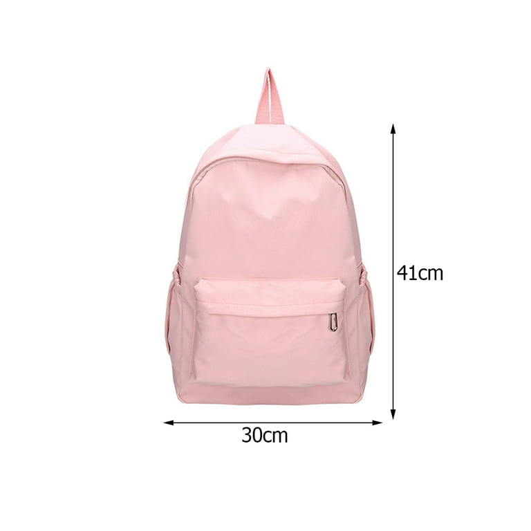 Yucurem Casual School Bag Preppy Style Students Backpack Women Solid Color Large Shoulder Handbags Travel Rucksack for School College Pink