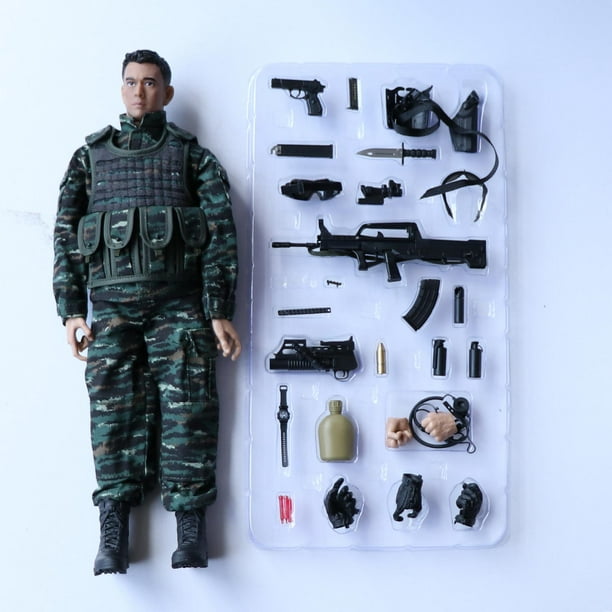Collection 1:6 Scale Action Figure Soldier Doll Kids Toys, 2 Pair green 
