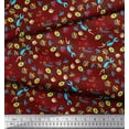 thumbnail image 2 of Soimoi Polyester Crepe Fabric Fish,Mermaid & Starfish Ocean Printed Fabric 1 Yard 52 Inch Wide, 2 of 3