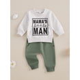 thumbnail image 4 of Loicainy Baby Toddler Boy Spring Fall Clothes Set 3 6 12 18 24 Months 2T 3T Letter Print Long Sleeve Sweatshirt and Elastic Pants 2 Piece Outfits, 4 of 9