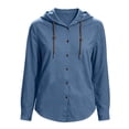 thumbnail image 5 of Zeijnsda Womens Hooded Coats Women's Thin Comfy Loose Hooded Cardigan Solid Color Cotton Linen Daily Outings Hoodies Fashion Button Long Sleeved Shirts, 5 of 7