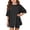 Black, variant on Girls Summer Casual Lounge Set Oversized Side Split Shirt and Biker Shorts 2 Piece Outfit (Red, 13-14 Years)