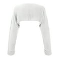 thumbnail image 5 of GEWSEY Cropped Cardigan Shrugs for Women Bolero Open Front Crop Sweater Long Sleeve Cardigan Fall Outfits Knit Tops Clothes (White, XL), 5 of 5