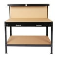 thumbnail image 3 of Solid Wood Workbench - Heavy Duty Garage Workbench with Tool Storage Rack for Workshop/Basement/DIY, 3 of 5