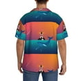 thumbnail image 3 of Kdxio Men'S Hawaiian Shirt For Men Short Sleeve Shirt Lighthouse And Whale Summer Casual Holiday Beach Button Down T-Shirts, 3 of 5