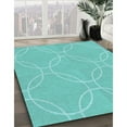 thumbnail image 3 of Ahgly Company Machine Washable Indoor Rectangle Transitional Dark Turquoise Green Area Rugs, 3' x 5', 3 of 7