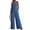 Blue, variant on TMOYZQ Womens Jumpsuits Casual Elasticity Straps Loose Overalls One Piece Sleeveless Wide Leg Pant Romper witn Front Pockets
