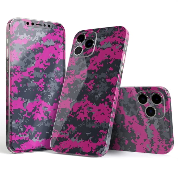 DesignSkinz Hot Pink and Gray Digital Camouflage Full-Body Skin Decal Wrap Cover for iPhone 16