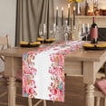 thumbnail image 3 of Valentine's Day Cotton Linen Table Runner for Dining Kitchen, Spring Watercolor Cake Pink Red Wedding Outdoor Party Tablerunners Decoration, Dresser Scarf Coffee Tablecloth Runners 13x90 Inches, 3 of 9