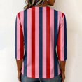 thumbnail image 6 of JULMCOMO Shirts for Women Vertical Striped Crew Neck 3/4 Sleeve Casual T Shirts Loose Fit Comfy Trendy Summer Basic Tees Hot Pink S, 6 of 6