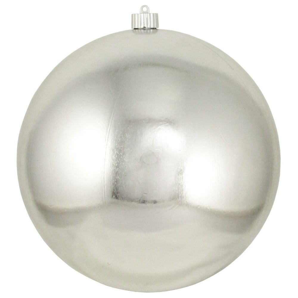 10" (250mm) Shatterproof Silver Christmas Ball Ornament by Christmas by