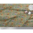 thumbnail image 3 of Soimoi Rayon Fabric Leaves,Musical Instruments & Animals Kids Print Sewing Fabric Yard 42 Inch Wide, 3 of 3