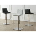 thumbnail image 2 of Casabianca Home LOFT bar stool in white pu-leather with stainless steel base.-Color:Black Leatherette, 2 of 3