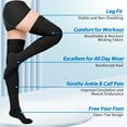 thumbnail image 3 of MARTINE MALL 2 Pairs 20-30mmHg Thigh High Compression Stockings for Women, Medical Compression Socks for Pregnant, Teacher, Doctor, Varicose Veins (Beige Open Toe+Black Close Toe), 3 of 6
