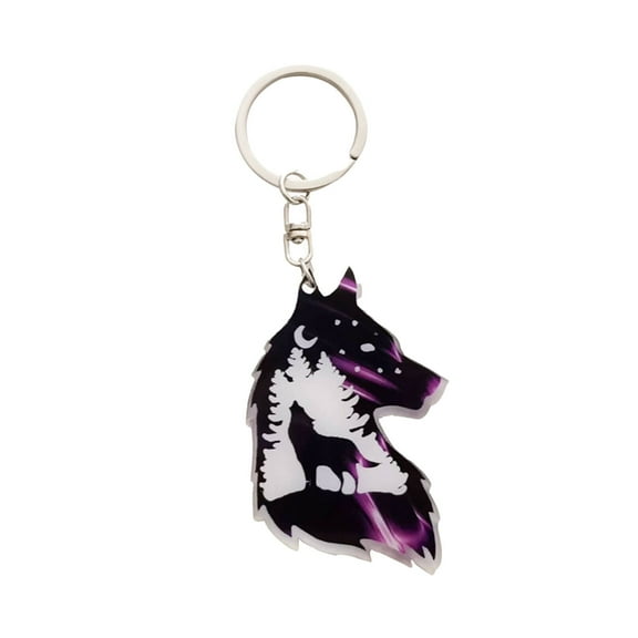 RAGUPEL Key Holder, Wolf Head Keychain Key Rings, Acrylic Design Personalized Accessory Lanyards,Model30