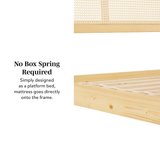 Walker Edison Boho Rattan-Panel King Platform Bedframe, Natural ...
