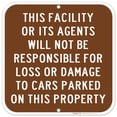 thumbnail image 1 of Lost Or Damaged Parking Responsibility Sign, 12x12 Aluminum, 1 of 1