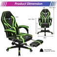 thumbnail image 3 of Giantex  Gaming Chair,  Ergonomic Recliner Chair w/Massage Lumbar Pillow, Adjustable Backrest, Footrest & Wheels, Racing Style Video Chair for Home Office, Green, 3 of 8