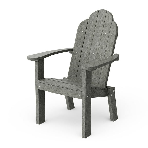 Wildridge Classic Adirondack Dining Chair, Dark Gray - Outdoor Weather Resistant Recycled Plastic Furniture for Patio