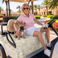 thumbnail image 3 of Golf Cart Seat Covers for 2 Seater,Farmhouse Yellow Microfiber Cart Seat Towel Blanket,Vintage Flower Leaf Botanical Plant Absorbent Breathable Non Slip Bench Seats Protector for Golf Course 51"x31", 3 of 9