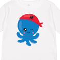 thumbnail image 4 of Inktastic Pirate Octopus, Blue Octopus With Red Pirate Hat Boys or Girls Long Sleeve Toddler T-Shirt, 4 of 5