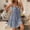 *Gray, variant on ClodeEU Women's Summer V Neck Spaghetti Strap Ruched Ruffle Hem Mini Dress,Solid Color Loose Fit Casual Flowy Sundress Black,Women's Plus L