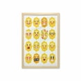thumbnail image 1 of Emoticon Wall Art with Frame, Smiling Surprised Sad Hot Happy Sarcastic Angry Mood Sun Like Faces Plain Backdrop, Printed Fabric Poster for Bathroom Living Room, 23" x 35", Yellow, by Ambesonne, 1 of 2