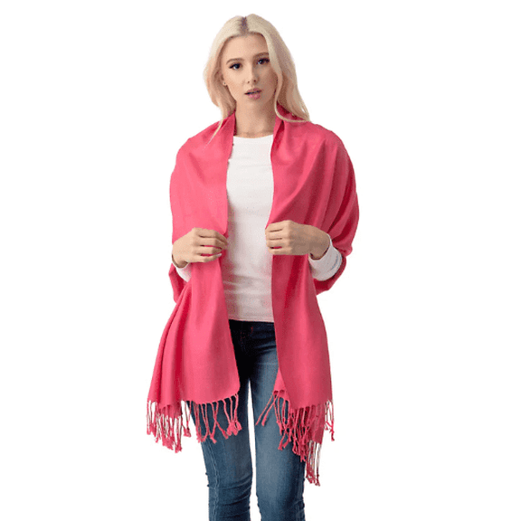 Luxurious Women's Pashmina Shawl in Coral - Soft and Elegant