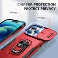 thumbnail image 7 of for iPhone 14 Pro Max Hard Case, with Camera Cover & Kickstand Holder, Built-in 360°Rotate Ring Stand Anti-scratch Drop Protection Magnetic Phone Case for Apple iPhone 14 Pro Max - Red, 7 of 7