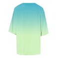 thumbnail image 4 of Fnooota Womens T Shirts, Crew Neck Gradient Print Short Sleeve Casual Summer Tops Mint Green Size XL, 4 of 6