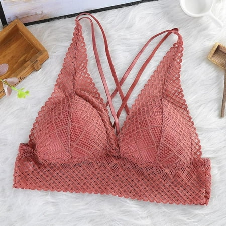 

Big Sale!!Lace Bra Wrapped Chest Crossing Comfortable Skin-Friendly Bottoming Bra Without Steel For Girl