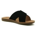 thumbnail image 2 of Soda Shoes Women Sandals Crisscross Band Strap Casual Slides REFLECT-S Black 7.5, 2 of 5