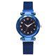 thumbnail image 2 of Reloj de pulsera con correa de malla de aleación de cuarzo y esfera redonda simple para mujer de moda (azul), 2 of 7
