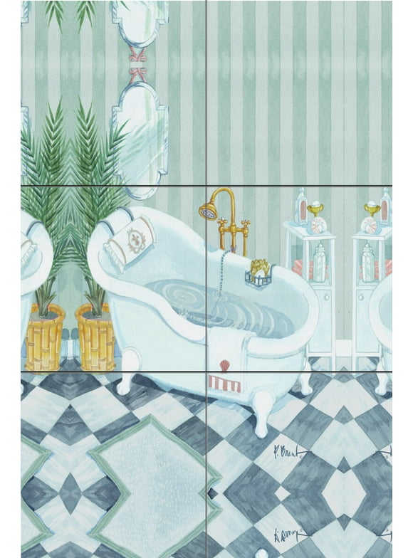 Tile Mural Kitchen Backsplash - Claw Tub - by Paul Brent
