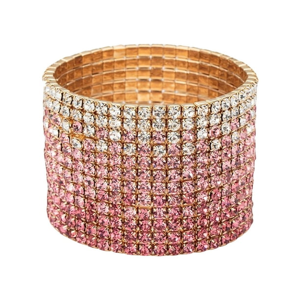 Minnieouse de diamantes de imitación para mujer, portátil, colorida, brillante, para chicas, citas, caminar, trabajo, cadena para la Ropa, zapatos y accesorios Miscelánea rosa dorado