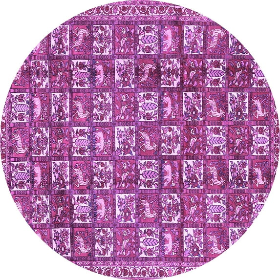 Ahgly Company Indoor Round Persian Purple Traditional Area Rugs, 5' Round