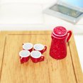 thumbnail image 1 of 1:12 escena de juego de comida en miniatura modelo de juguete accesorios para casa de muñecas decoración creativa de mini tetera roja D228, 1 of 5