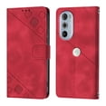 thumbnail image 2 of Compatible with Motorola Moto Edge 30 Pro Classic Embossed PU Leather Case with Card Holder Shockproof Cover, 2 of 5