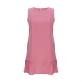 thumbnail image 4 of cocolona Summer Sleeveless Mini Dress Crew Neck Ruffle Flowy Tank Dress Fashion Casual Solid Color Holiday Beach Sundress 2XL, 4 of 6